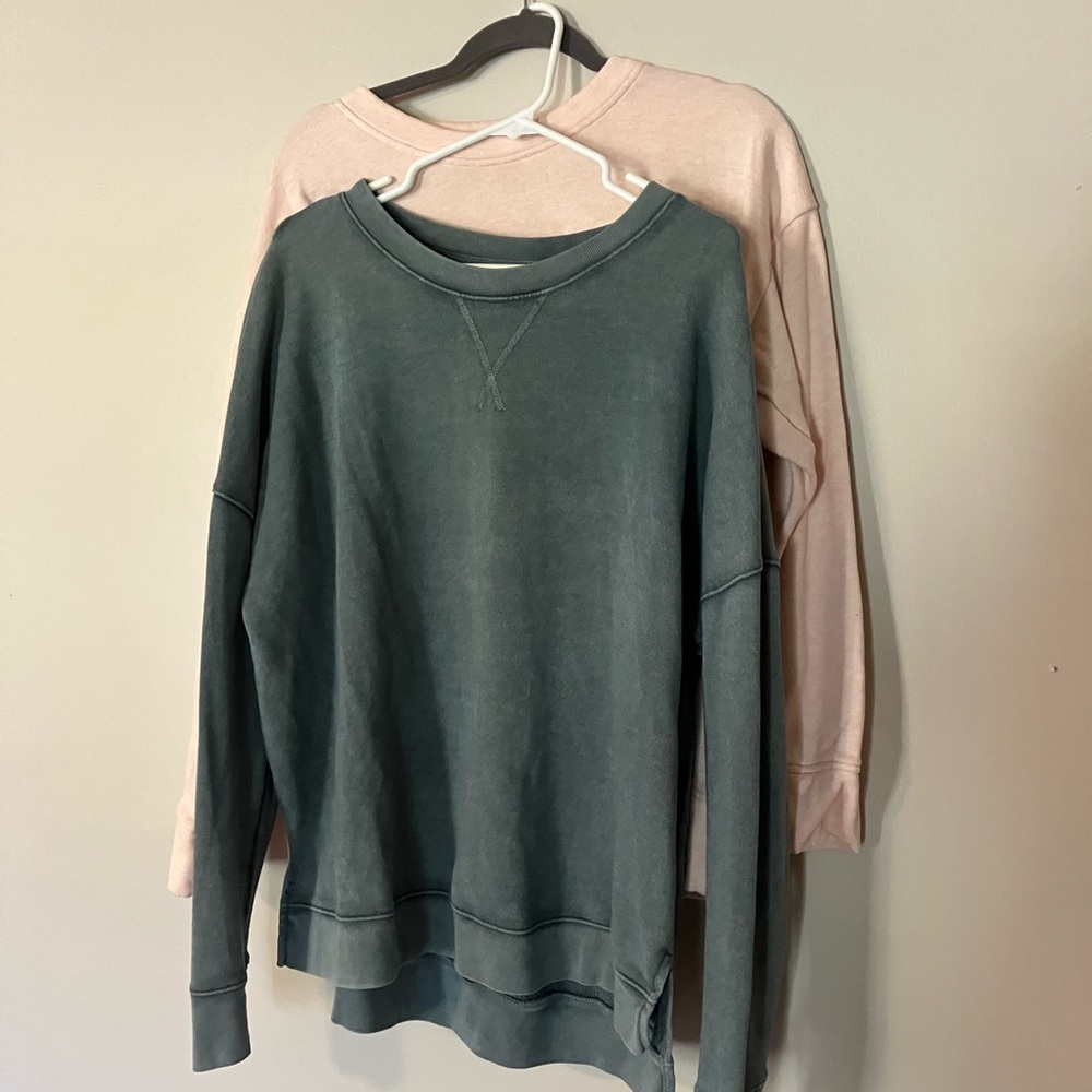 Women's Green and Pink Sweater Set